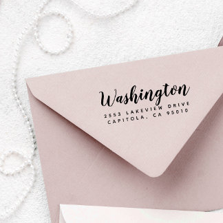 Erstellen Sie Ihre eigene Script-Rücksendeadresse Gummistempel