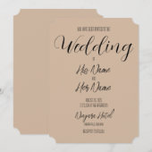 Erstellen Sie Ihre eigene Sepia Beige Hochzeit Einladung (Vorne/Hinten)
