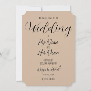 Erstellen Sie Ihre eigene Sepia Beige Hochzeit Einladung