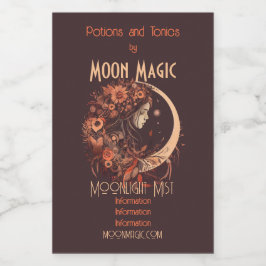 Erstellen Sie Ihre eigene Serene Boho Crescent Moo Weinetikett