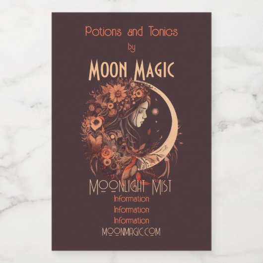 Erstellen Sie Ihre eigene Serene Boho Crescent Moo Weinetikett (Einzelnes Label)