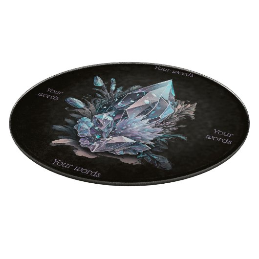 Erstellen Sie Ihre eigene Silver Crystals Glass Al Schneidebrett (Ecke)