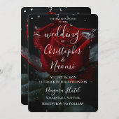 Erstellen Sie Ihre eigene Single-Rote Rose und Was Einladung (Vorne/Hinten)