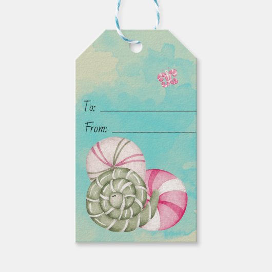 Erstellen Sie Ihre eigene Spearmint Candy-Wurm Wei Geschenkanhänger (Vorderseite)