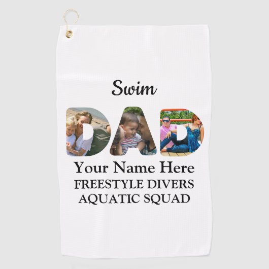 Erstellen Sie Ihre eigene Sport Vater Foto Collage Golfhandtuch (Vorderseite)
