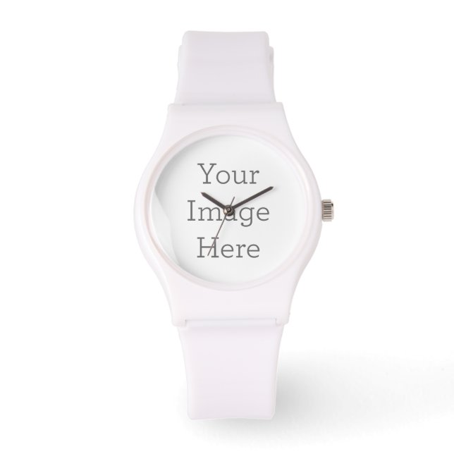 Silikonarmband Weiß Uhr (Vorderseite)