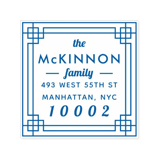 Erstellen Sie Ihre eigene Square Familienname-Rück Permastempel (Design)