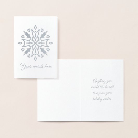 Erstellen Sie Ihre eigene Stammesilber-Schneeflock Folienkarte (Anzeige)