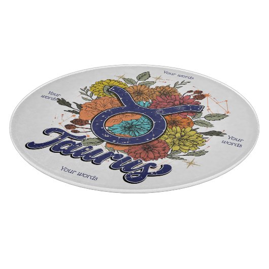 Erstellen Sie Ihre eigene Starry Floral Taurus Alt Schneidebrett (Ecke)