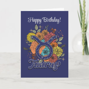 Erstellen Sie Ihre eigene Starry Floral Taurus Zod Feiertagskarte