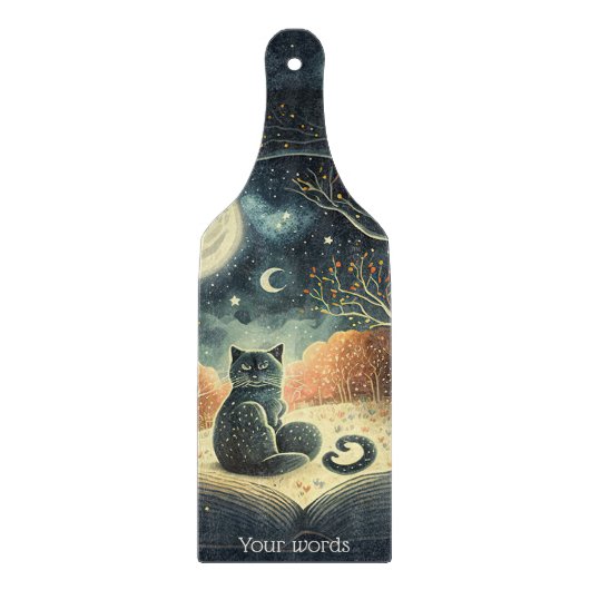 Erstellen Sie Ihre eigene Starry Mystical Black Ca Schneidebrett (Vorderseite)