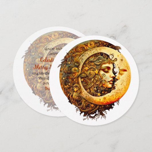 Erstellen Sie Ihre eigene Steampunk-Mondgöttin Einladung (Vorne/Hinten)