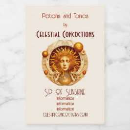 Erstellen Sie Ihre eigene Steampunk-Sun-Göttin Weinetikett