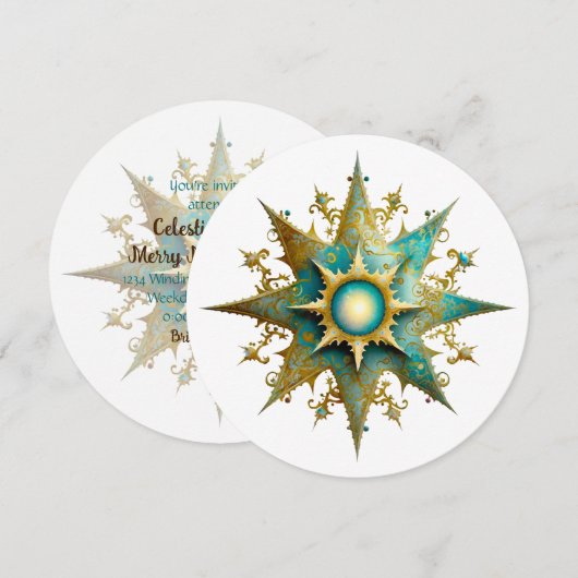 Erstellen Sie Ihre eigene Steampunk-Weihnachten-Sc Einladung (Vorne/Hinten)