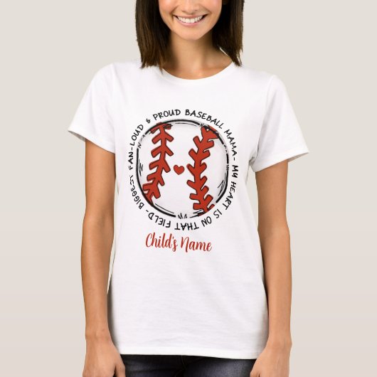 Erstellen Sie Ihre eigene Stolz-Baseball-Mama T-Shirt (Vorderseite)