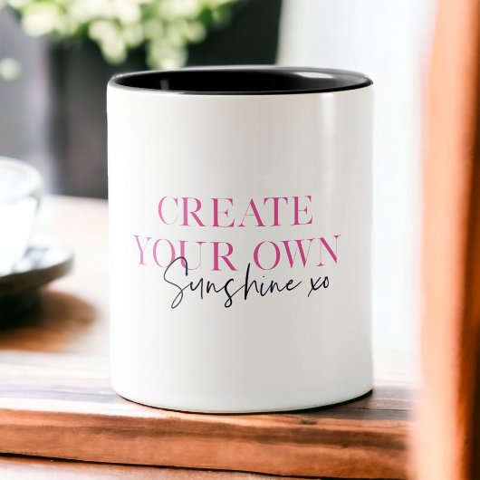 Erstellen Sie Ihre eigene "Sunshine xo Inspiration Zweifarbige Tasse