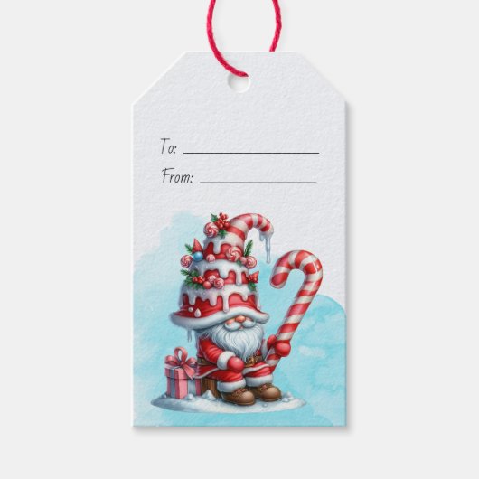 Erstellen Sie Ihre eigene süße Candy Cane Weihnach Geschenkanhänger (Vorderseite)