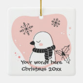 Erstellen Sie Ihre eigene süße Schildkröte Weihnac Keramikornament (Rückseite)