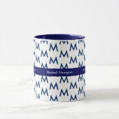 Erstellen Sie Ihre eigene Tasse Monogramm blau (Zentrum)