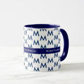 Erstellen Sie Ihre eigene Tasse Monogramm blau (VorderseiteRechts)
