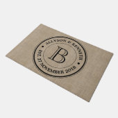 Erstellen Sie Ihre eigene trendy Burlap Retro Logo Fußmatte (Schrägansicht)
