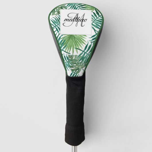 Erstellen Sie Ihre eigene Tropical Palm Monogram I Golf Headcover (Vorderseite)