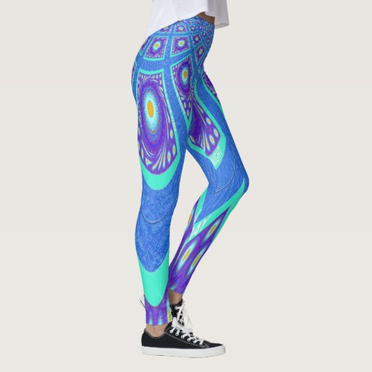 Erstellen Sie Ihre eigene türkisblaue Koralle aqua Leggings (Rechts)