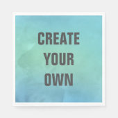 Erstellen Sie Ihre eigene türkisfarbene Aquarellma Serviette (Vorderseite)