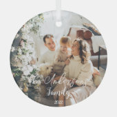 Erstellen Sie Ihre eigene Typografie Familienweihn Ornament Aus Glas (Vorderseite)