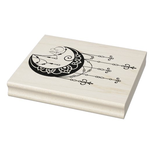 Erstellen Sie Ihre eigene Verzierte Boho Moon Silh Gummistempel (Stempel)