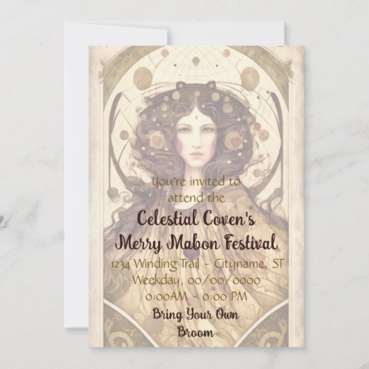 Erstellen Sie Ihre eigene Viktorianische Hexe Einladung (Rückseite)