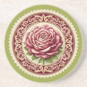 Erstellen Sie Ihre eigene viktorianische rosa Rose Getränkeuntersetzer