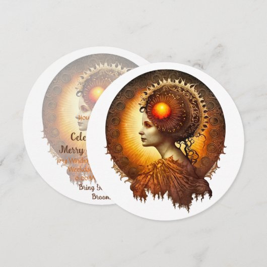 Erstellen Sie Ihre eigene Viktorianische Sun Godde Einladung (Vorne/Hinten)