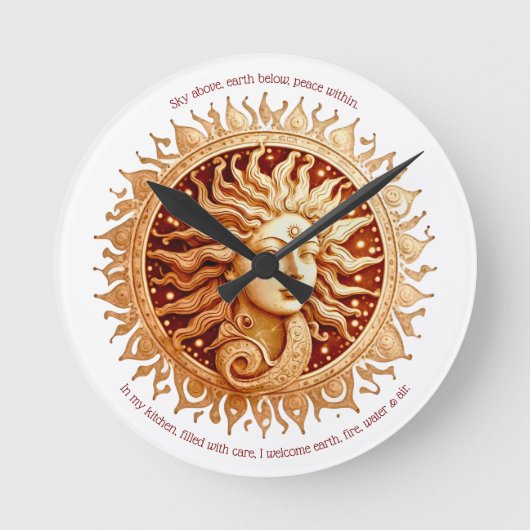 Erstellen Sie Ihre eigene Viktorianische Sun Godde Runde Wanduhr (Vorderseite)