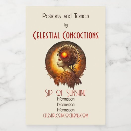 Erstellen Sie Ihre eigene Viktorianische Sun Godde Weinetikett (Einzelnes Label)