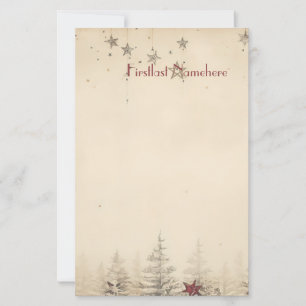 Erstellen Sie Ihre eigene Vintage-Grau-Rot-Yule-Ko Briefpapier