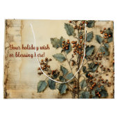 Erstellen Sie Ihre eigene Vintage Holly Große Geschenktüte (Rückseite)