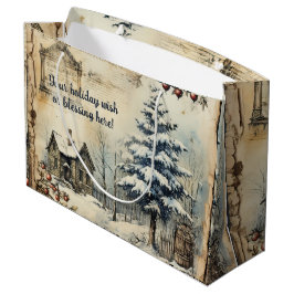 Erstellen Sie Ihre eigene Vintage Log-Kabine. Große Geschenktüte