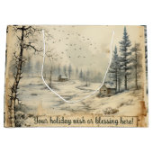 Erstellen Sie Ihre eigene Vintage Winterlandschaft Große Geschenktüte (Vorderseite)