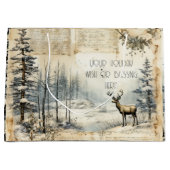 Erstellen Sie Ihre eigene Vintage Winterlandschaft Große Geschenktüte (Vorderseite)