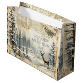 Erstellen Sie Ihre eigene Vintage Winterlandschaft Große Geschenktüte (Vorderseite Schrägansicht)