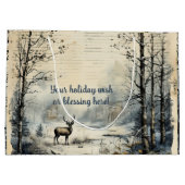 Erstellen Sie Ihre eigene Vintage Winterrutsche Große Geschenktüte (Rückseite)