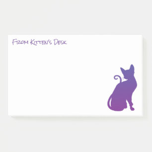 Erstellen Sie Ihre eigene violette Katzensilhouett Post-it Klebezettel