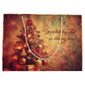 Erstellen Sie Ihre eigene, wärme Weihnachtsbaum-Ge Große Geschenktüte (Rückseite)