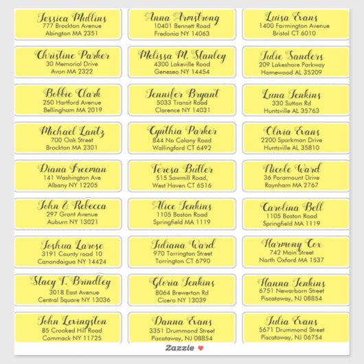 Erstellen Sie Ihre eigene Wedelgastadresse gelb Aufkleber (Blatt)