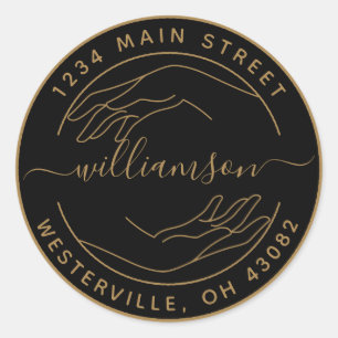 Erstellen Sie Ihre eigene weibliche Hand-Runde-Rüc Runder Aufkleber