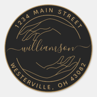 Erstellen Sie Ihre eigene weibliche Hand-Runde-Rüc Runder Aufkleber