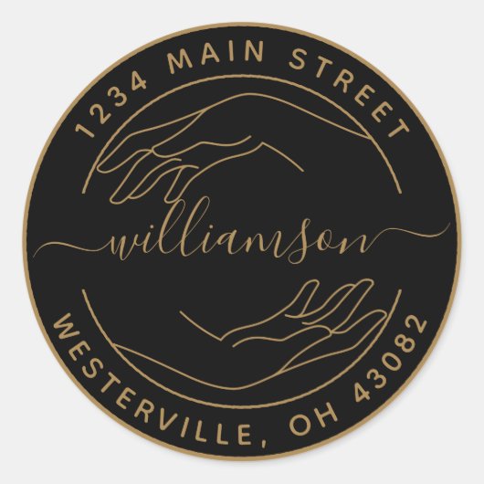 Erstellen Sie Ihre eigene weibliche Hand-Runde-Rüc Runder Aufkleber (Vorderseite)