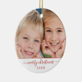 Erstellen Sie Ihre eigene Weihnachts-Familienfotov Keramik Ornament (Rechts)