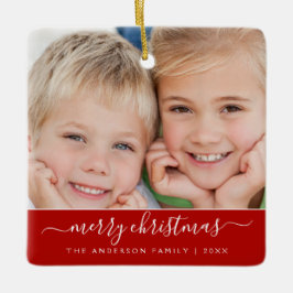 Erstellen Sie Ihre eigene Weihnachts-Familienfotov Keramikornament